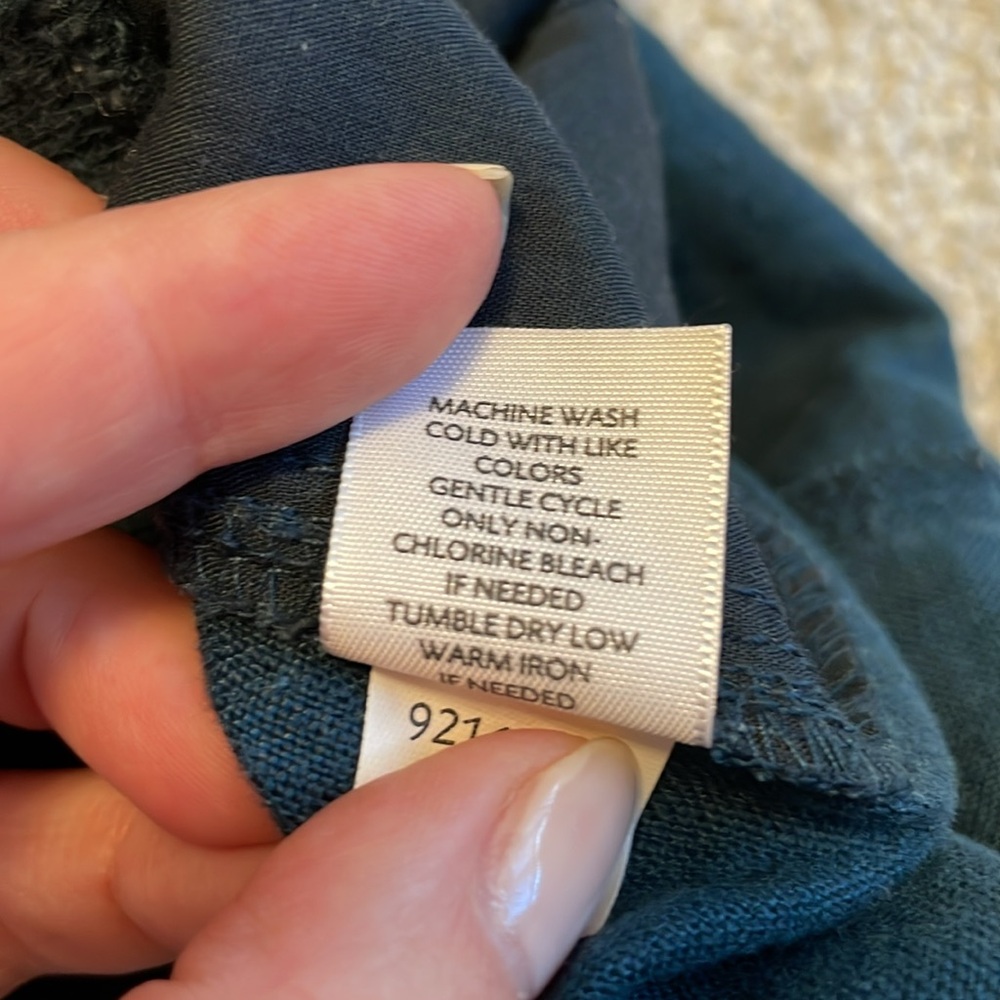 J.Jill Large Teal Linen Skirt - Picture 7 of 9